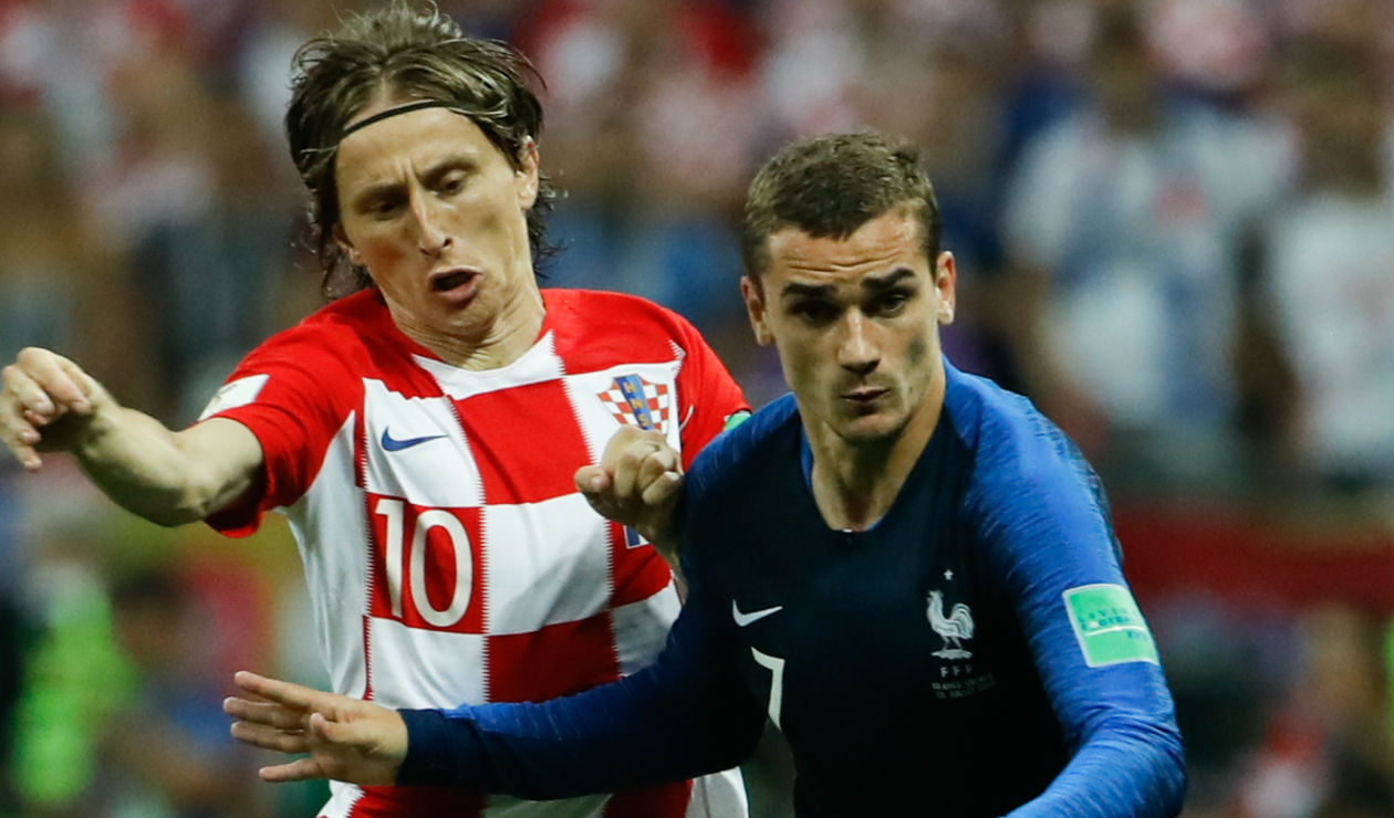 Luka Modric y Antoine Griezmann con Croacia y Francia en la final de Rusia 2018