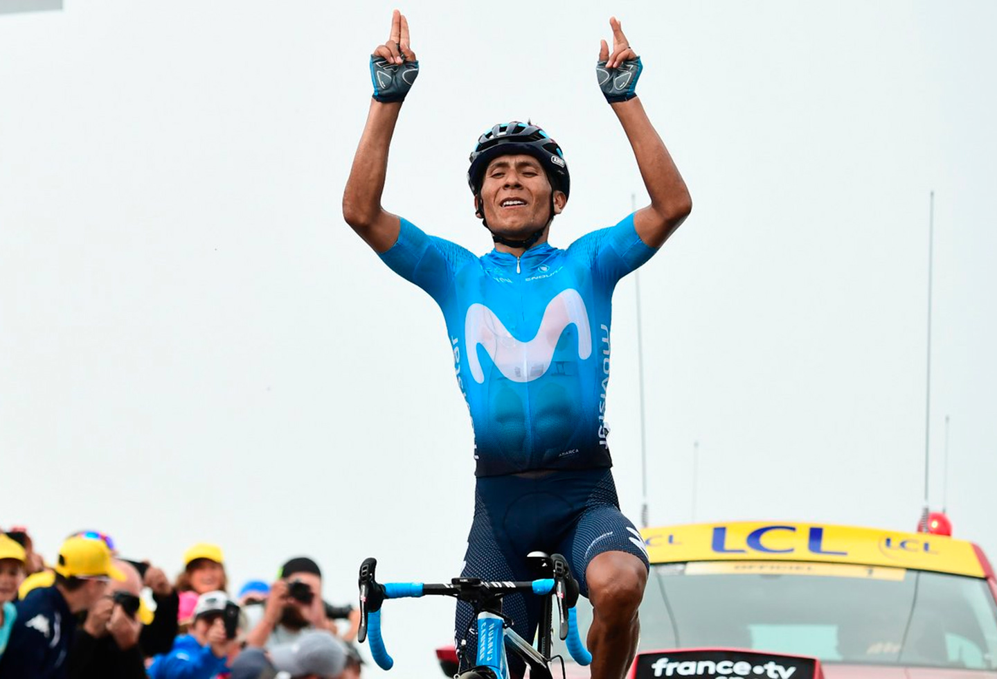 Nairo Quintana luego de ganar la etapa 17 del Tour de Francia