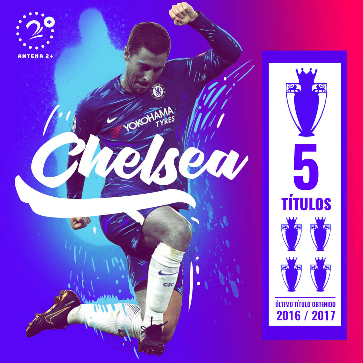 Chelsea, campeón en cinco ocasiones de la Premier League
