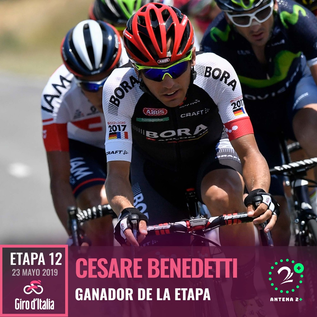 Cesare Benedetti, ganador de la etapa 12 del Giro de Italia 2019