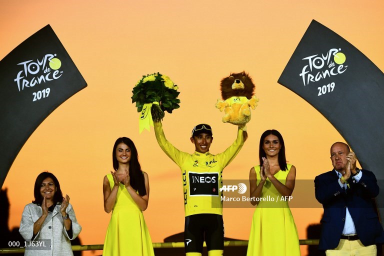 Tour de Francia - podio Egan Bernal campeón