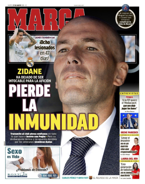 Zinedine Zidane, Periódico Marca