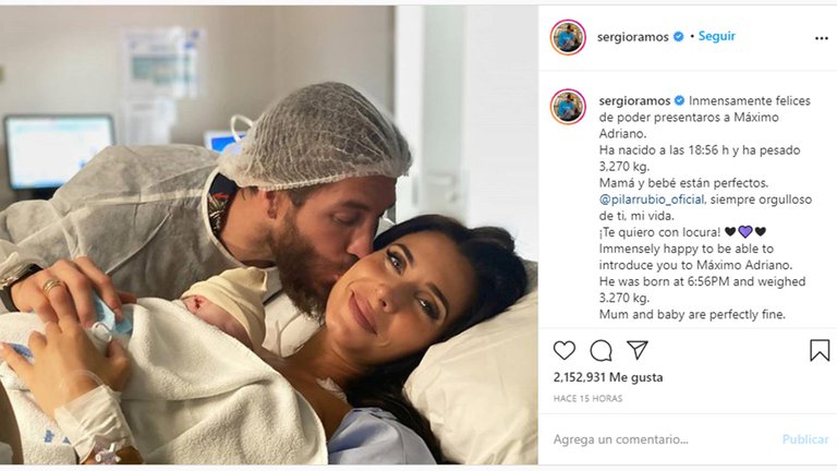 Sergio Ramos presentó a su nuevo hijo