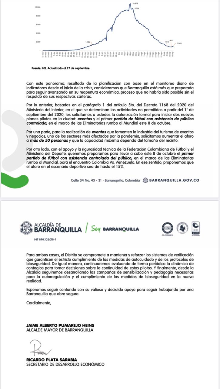 Carta alcaldía de Barranquilla