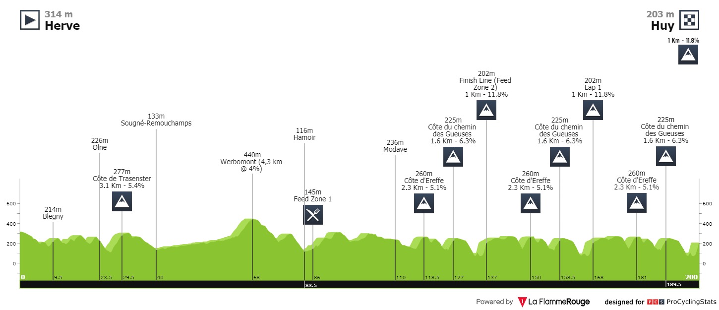 Flecha Valona 2020 - recorrido