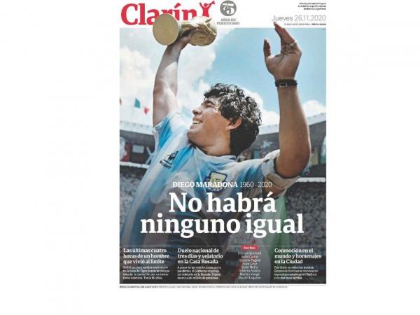 Clarín despide a Maradona