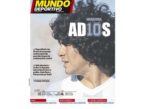 Mundo Deportivo despide a Maradona