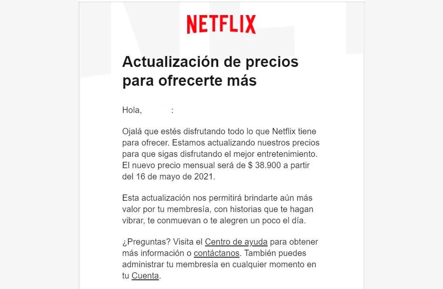 Anuncio emitido Netflix
