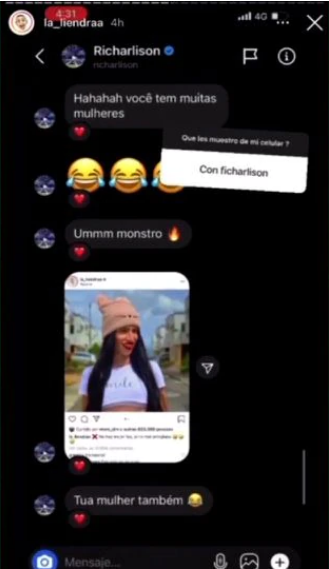Conversaciones de 'La Liendra' con Richarlison