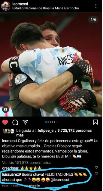 Messi, Instagram