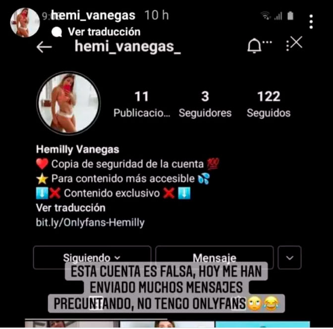 Hemily Vanegas, Instagram