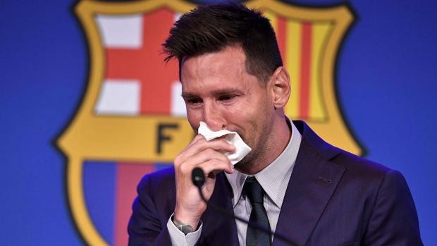 Messi llora en su despedida