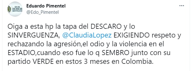 Pimentel cogió a madrazos a Claudia López  