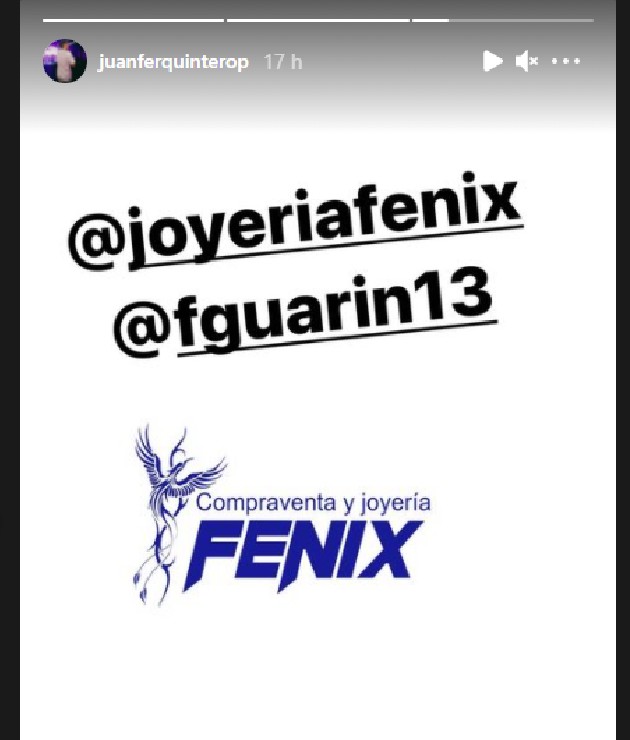Historia de Instagram, Juan Fernando Quintero