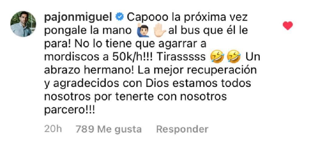 Comentario Miguel Pajón a Egan Bernal