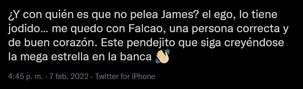 Críticas a James en la Selección Colombia vs Falcao