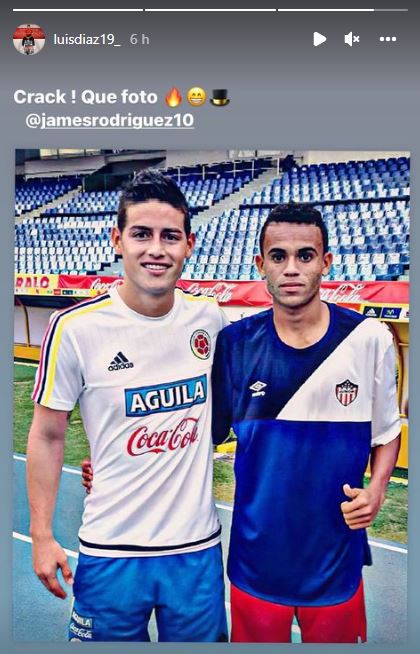 El recuerdo de James Rodríguez y Luis Díaz en el Metropolitano.