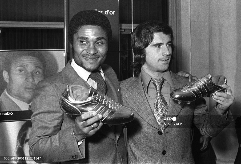 Gerd Muller y Eusebio, goleadores de la Copa de Europa.