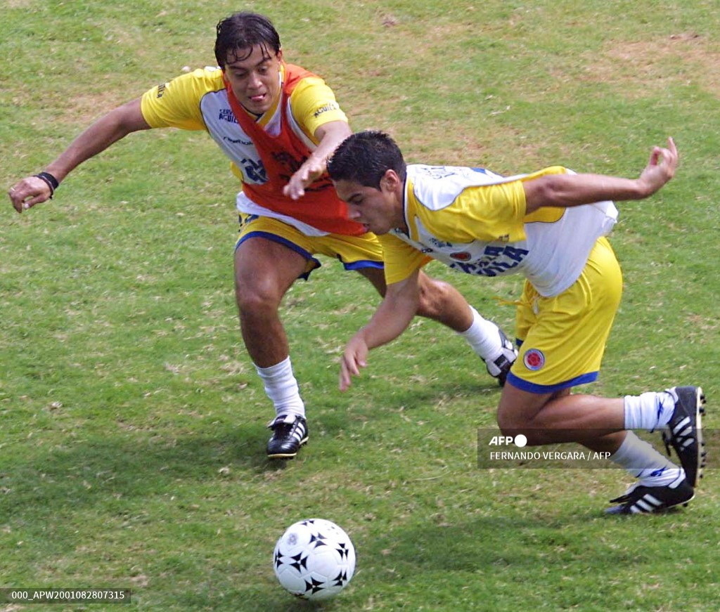 Iván López y Mauricio Molina en un entrenamiento de la Selección Colombia