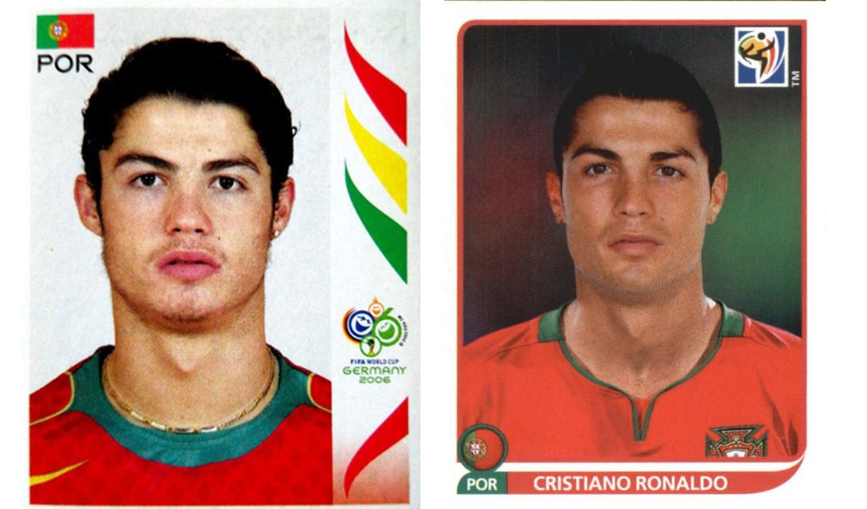 Cristiano Ronaldo Panini 2006 y 2010