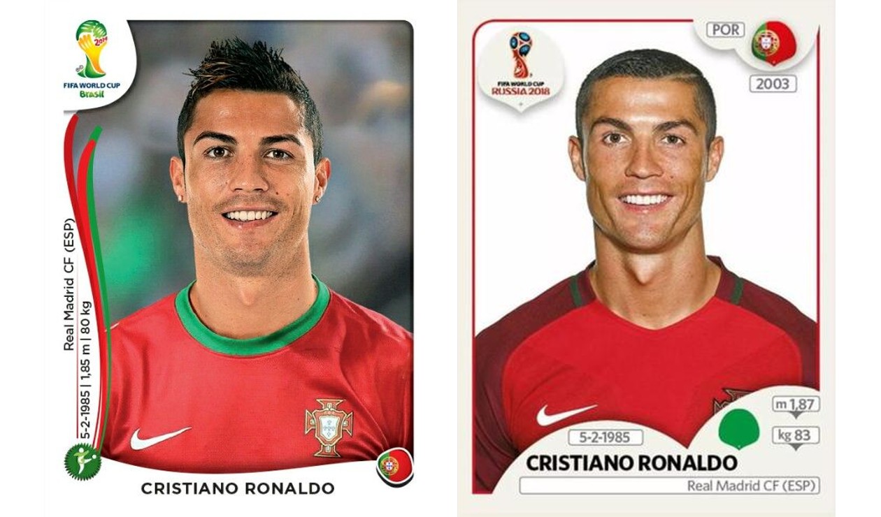 Cristiano Ronaldo Panini 2014 y 2018