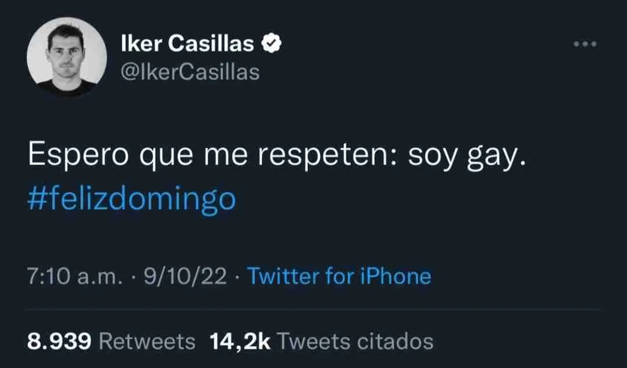Trino de Iker Casillas diciendo que es gay