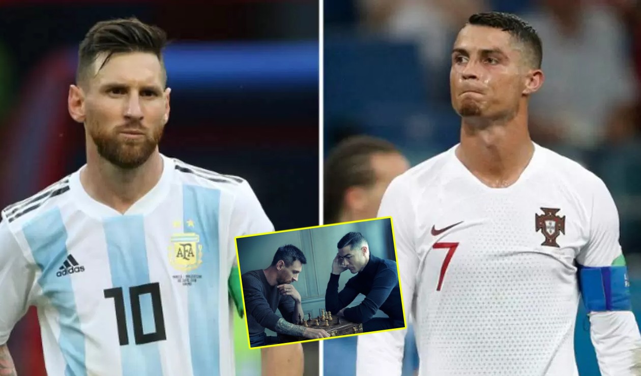 Cristiano Ronaldo e Messi duelam no xadrez em propaganda - 19/11