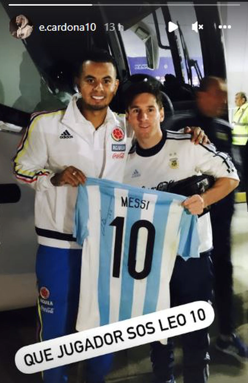 Edwin Cardona y Lionel Messi