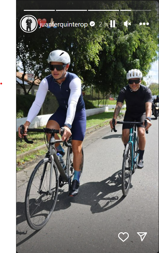 James Rodríguez y Juan Fernando Quintero - paseo en bicicleta