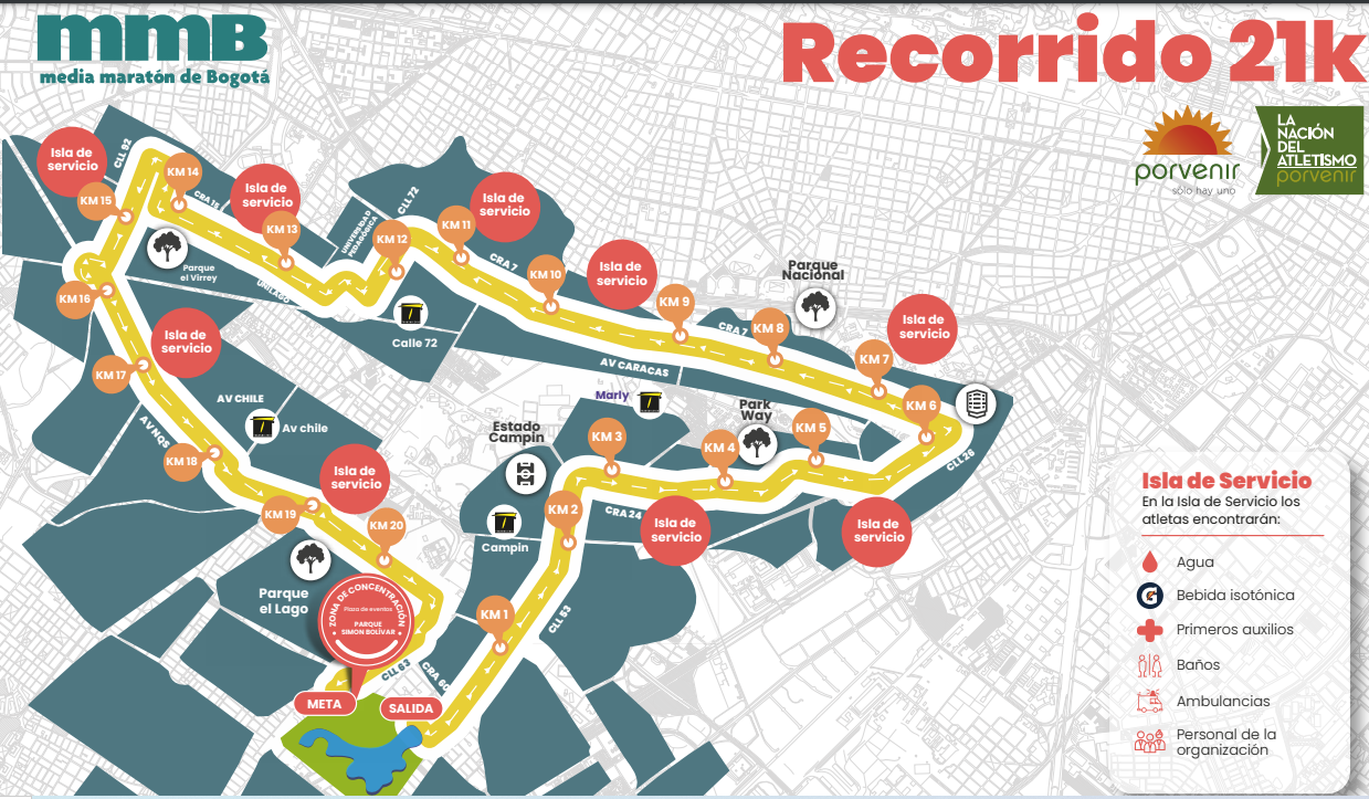 Recorrido 21k MMB 2024