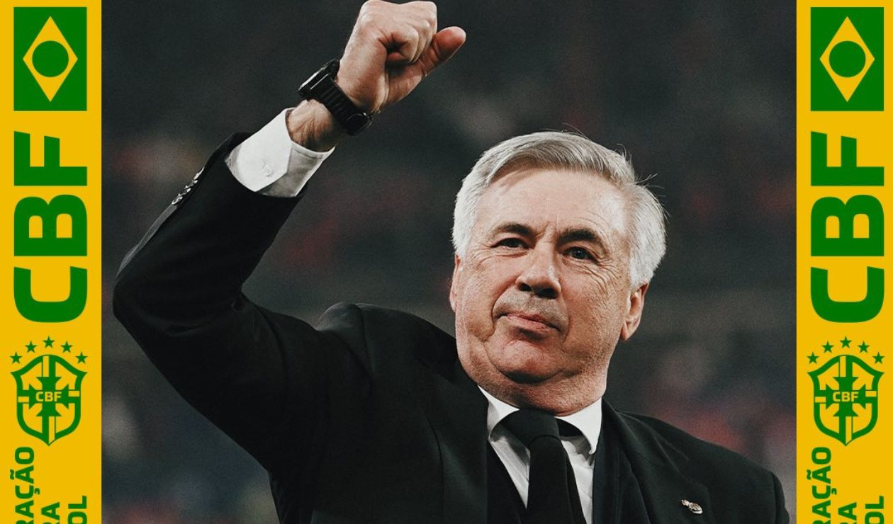 Carlo Ancelotti con la selección de Brasil