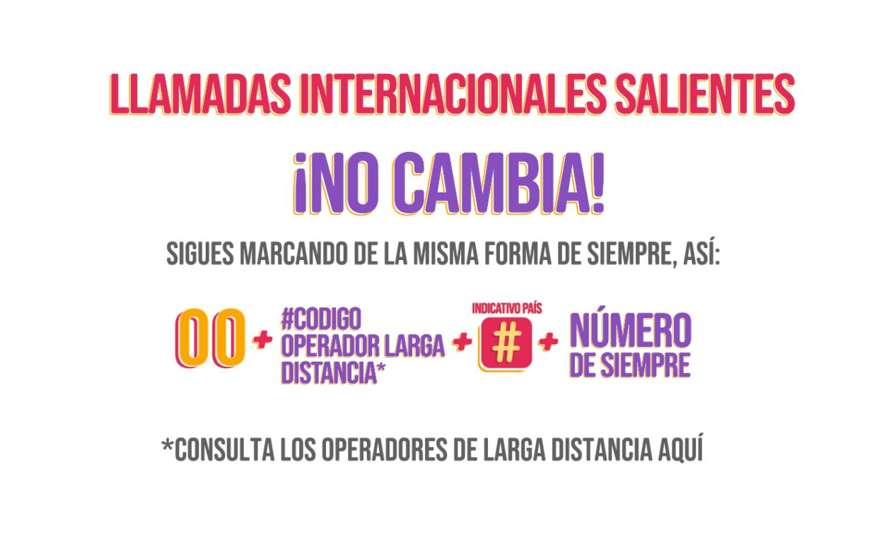 Llamadas internacionales salientes