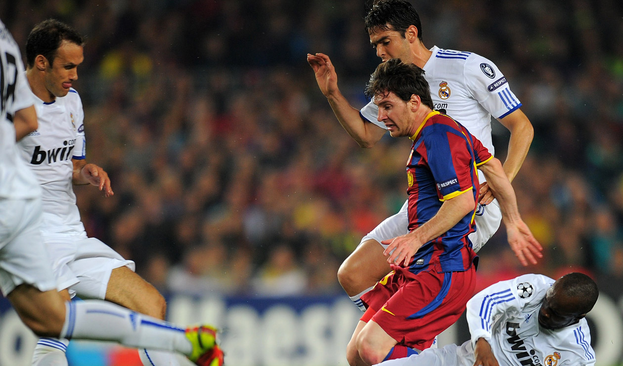 Messi, contra el Real Madrid en 2011 en Champions League