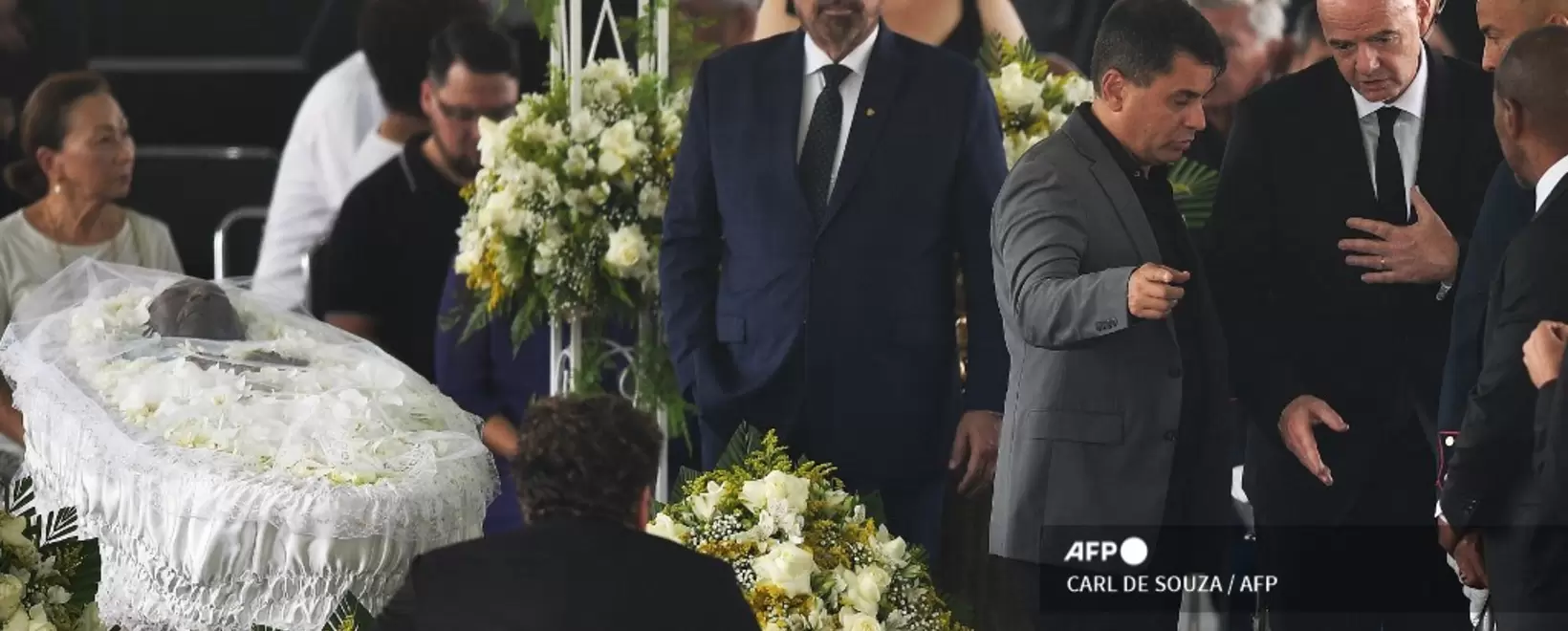 Gianni Infantino en el funeral de Pelé