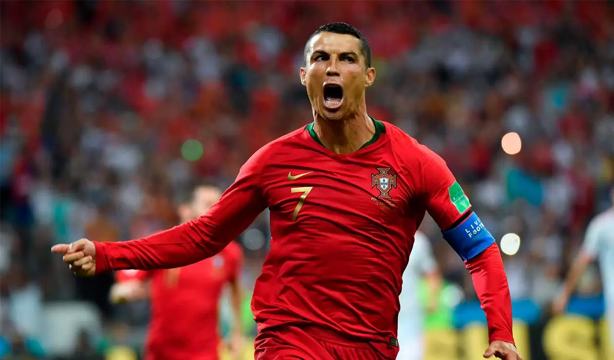 Cristiano Ronaldo celebrando el gol ante España en el Mundial 