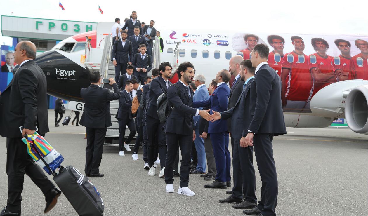 La delegación egipcia arribó a suelo Ruso de la mano de Mohamed Salah 