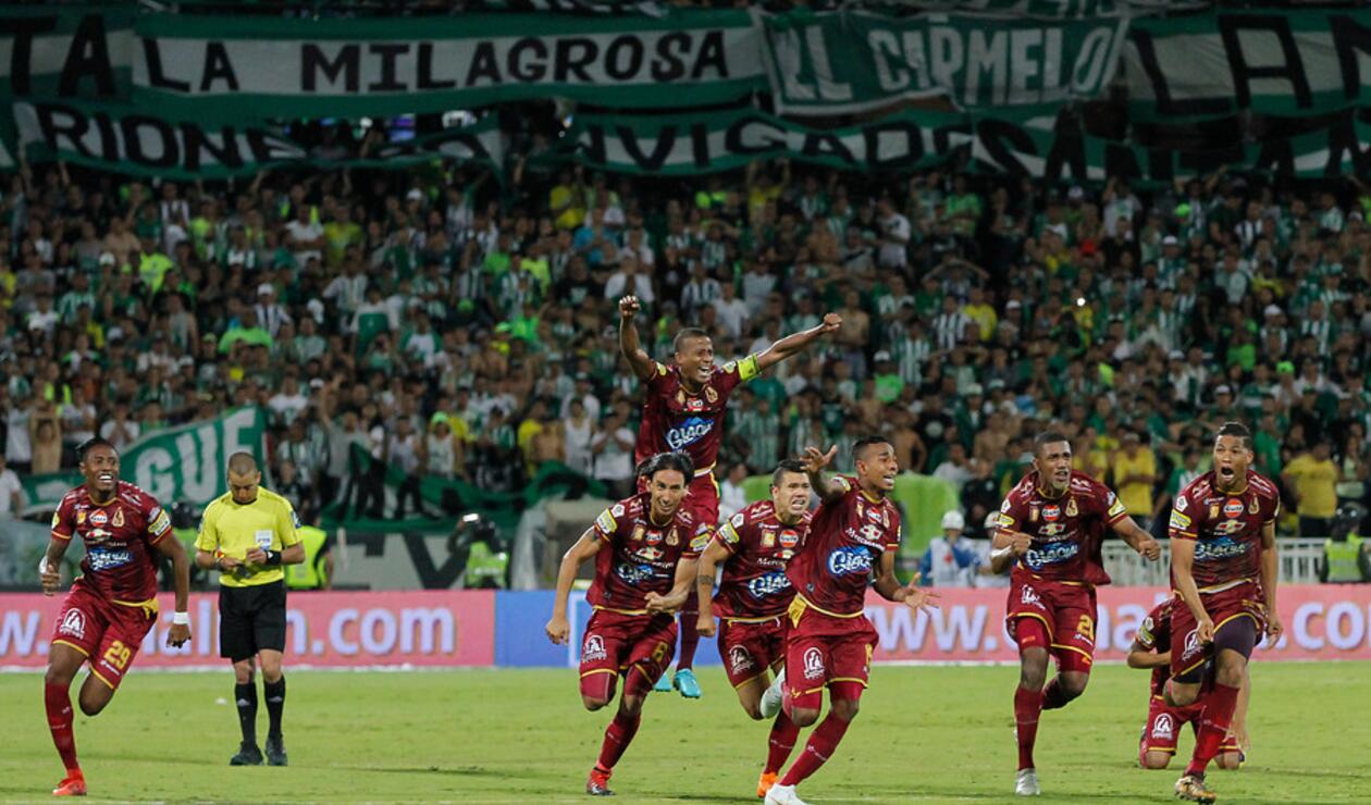 Momento en que Tolima comenzó a celebrar el título ante Nacional