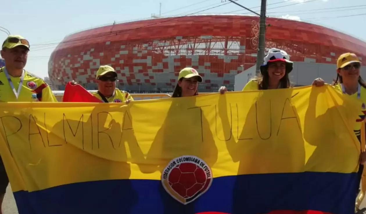 Los aficionados de Colombia en Saransk 