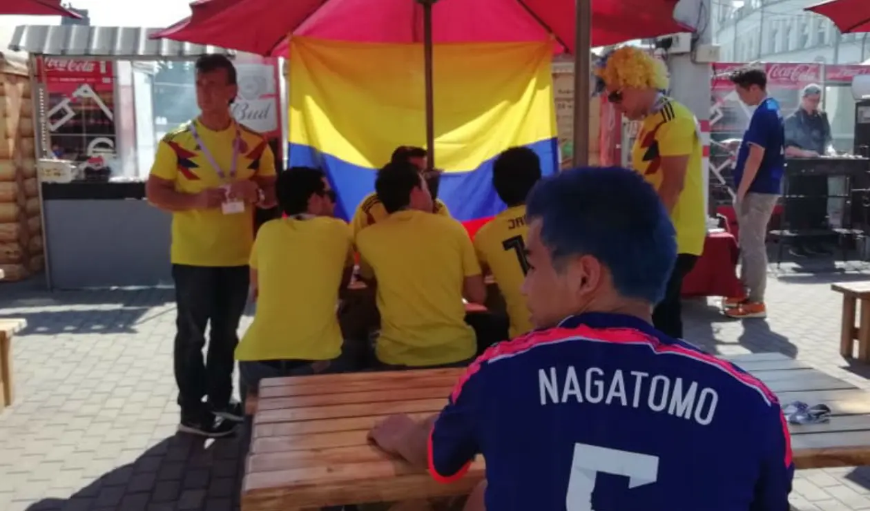 Cientos de aficionados llegaron a Saransk para acompañar a la Selección Colombia