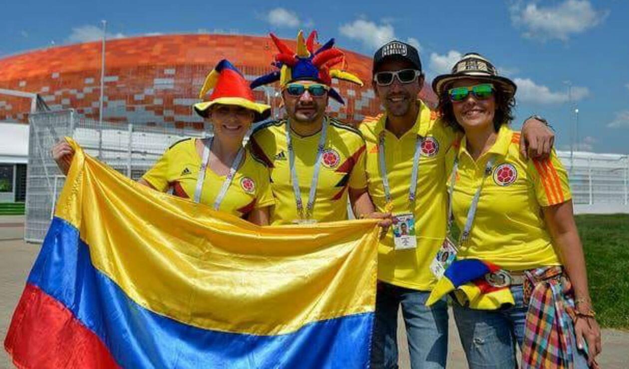 Cientos de aficionados llegaron a Saransk para acompañar a la Selección Colombia