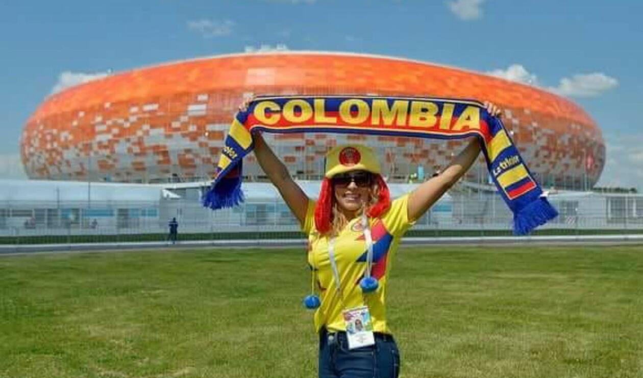 Cientos de aficionados llegaron a Saransk para acompañar a la Selección Colombia