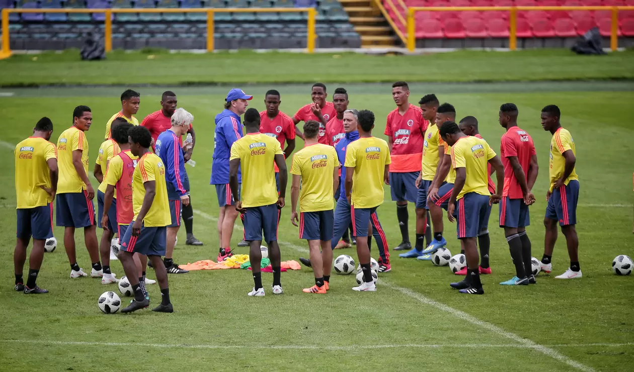 Jugadores de la Selección Colombia en entrenamiento