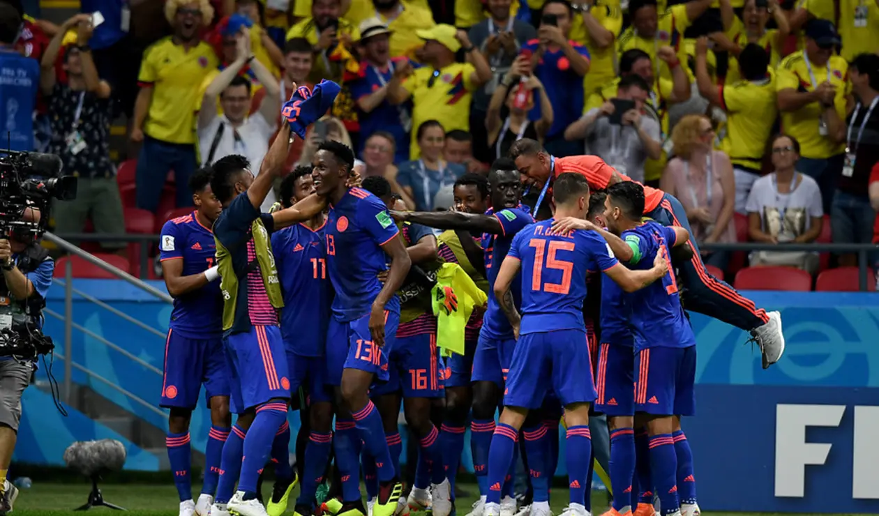 La Selección Colombia en su victoria sobre Polonia en Rusia 2018