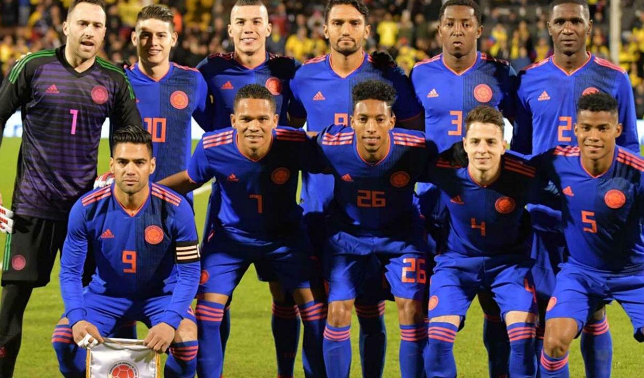 Selección Colombia formada previo al amistoso ante Australia