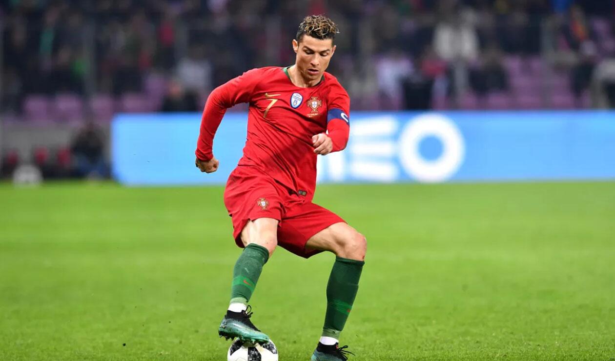 Cristiano Ronaldo jugando con la Selección de Portugal