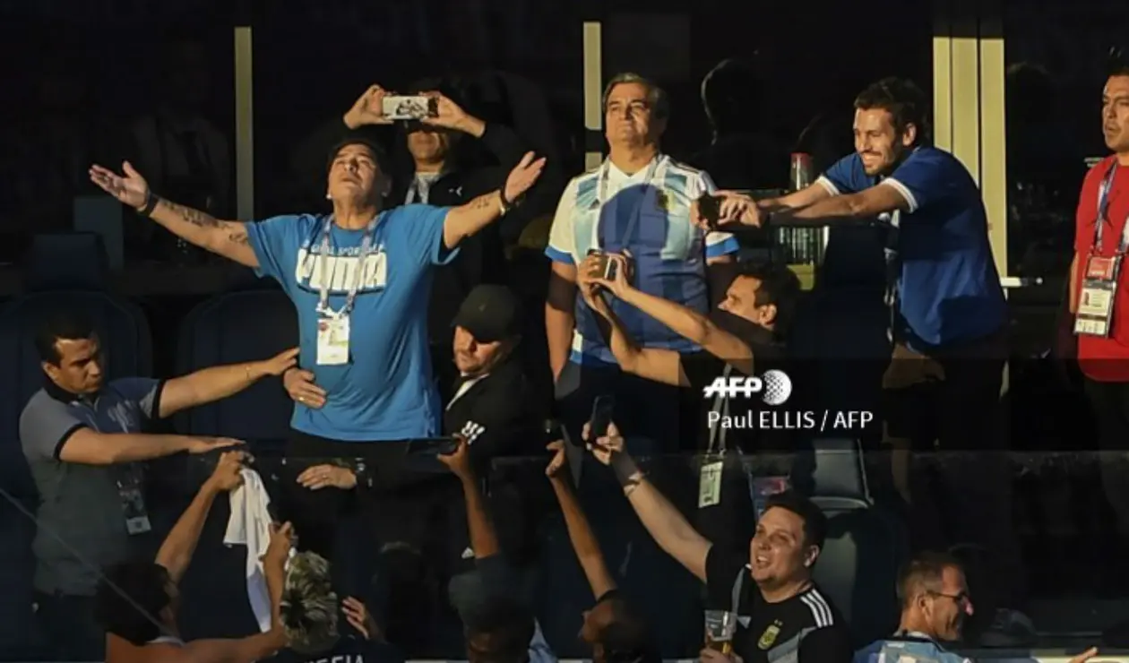 De manera insólita se comportó Diego Maradona en el partido entre Argentina y Nigeria