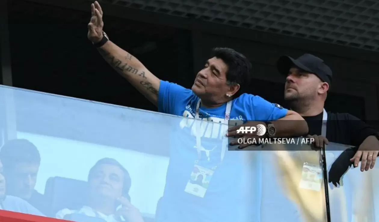 De manera insólita se comportó Diego Maradona en el partido entre Argentina y Nigeria