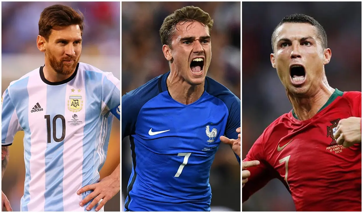 Messi, Griezmann y Ronaldo