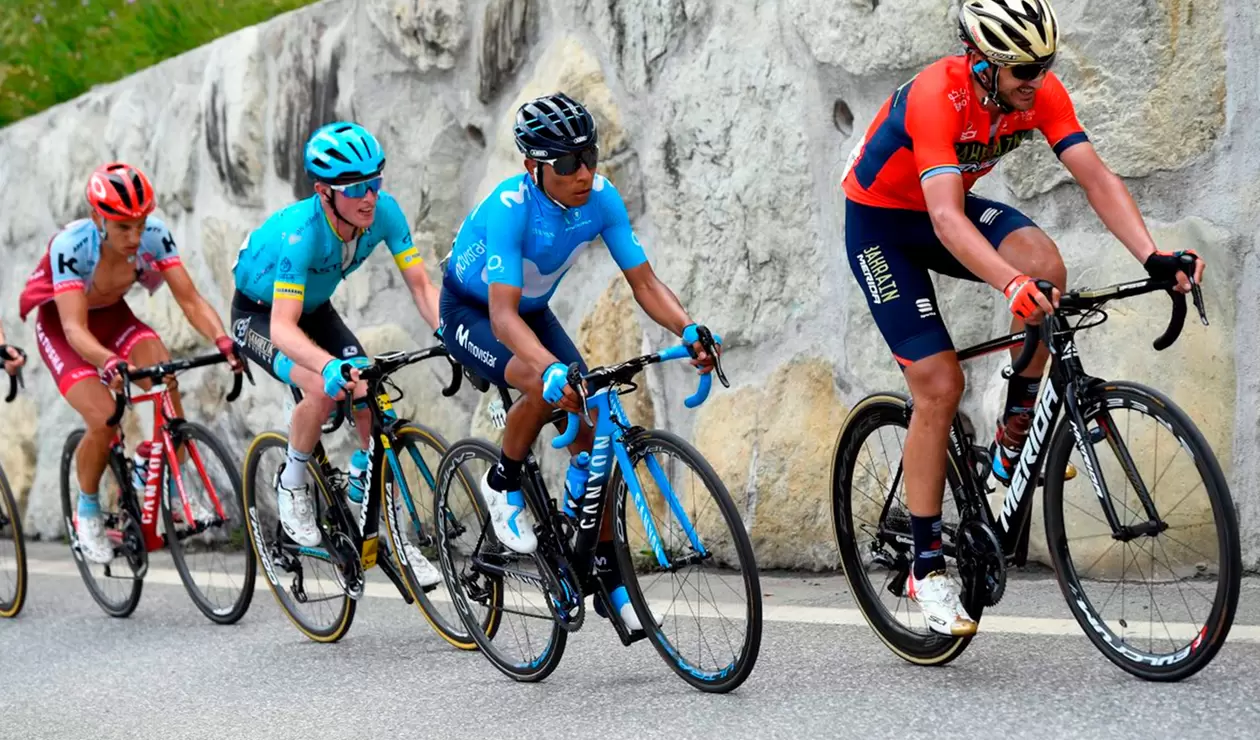 Nairo Quintana, ciclista colombiano al servicio de Movistar Team, en la Vuelta a Suiza