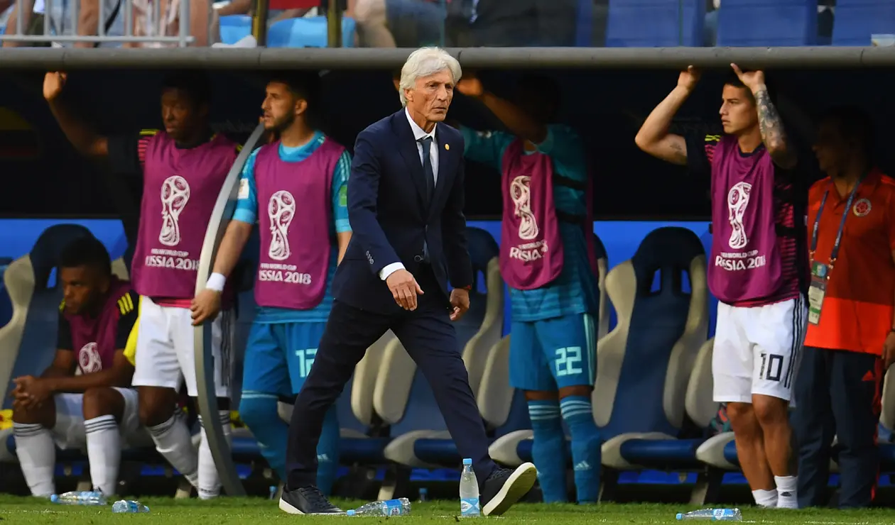 Pékerman durante la victoria de Colombia sobre Senegal